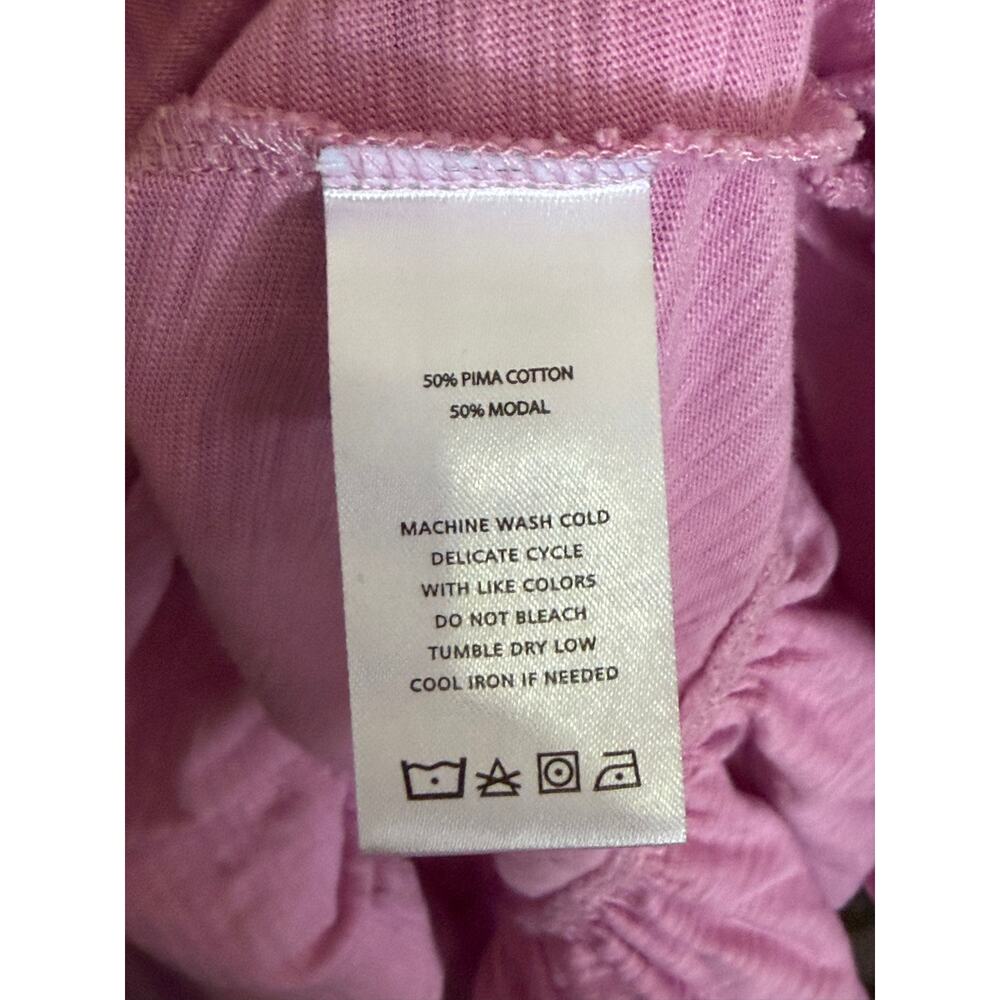 Lilla P Pink Pima Cotton Modal Ruffle Hem Dress Sz M NWOT Coastal Resort Travel - Picture 8 of 8
